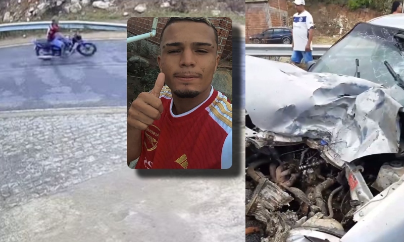 “Ele tava muito rápido”: vídeo mostra momento em que jovem motoqueiro morre em acidente; veja