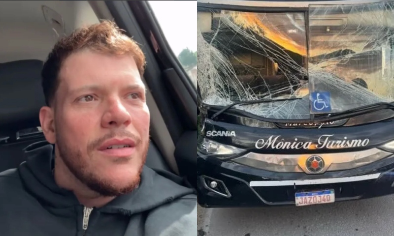 Cantor Ferrugem e equipe sofrem acidente de ônibus: “Destruiu tudo”