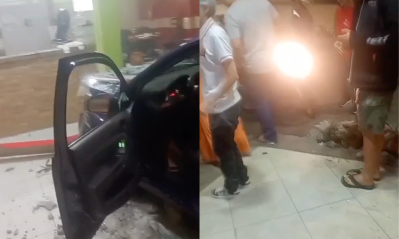 Policial tem pé decepado por mulher que perdeu controle de carro e invadiu pizzaria; veja vídeo