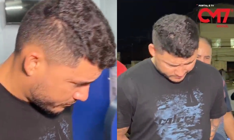 Exclusivo: veja momento em que ‘Valentão’ que agrediu mulheres na saída de show chega algemado na delegacia, em Manaus