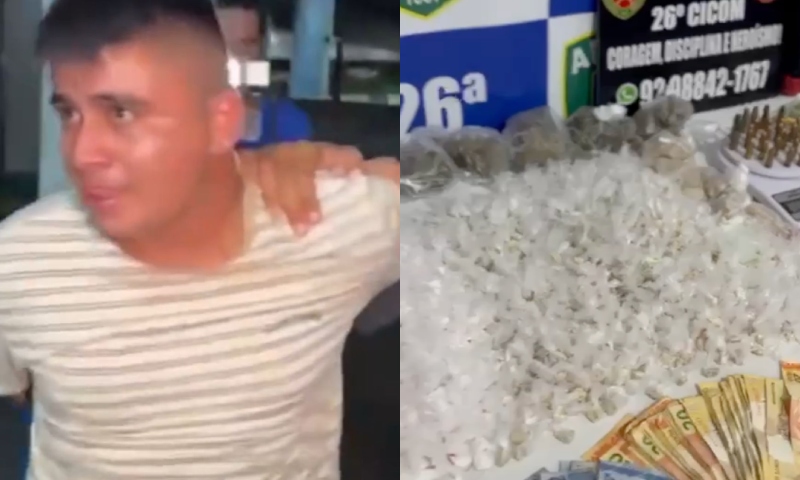 Homem é preso após polícia estourar boca de fumo no Morrinho, em Manaus; veja vídeo
