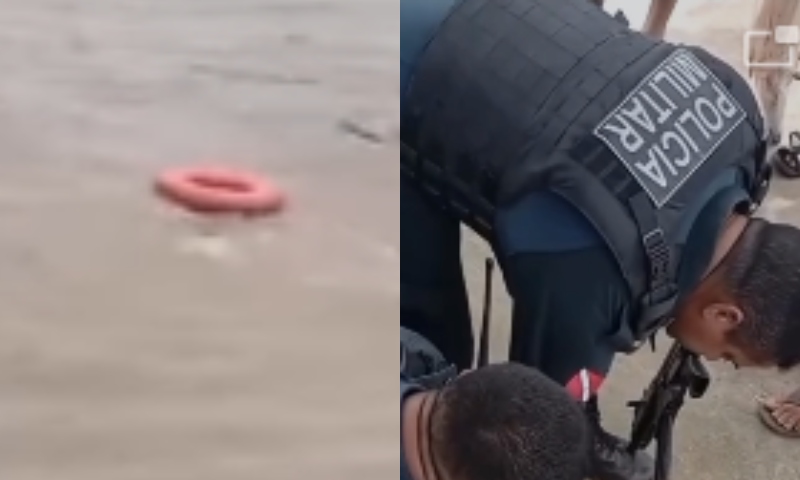 Desesperador: vídeo mostra momento em que mulher que se afogava em rio é resgatada