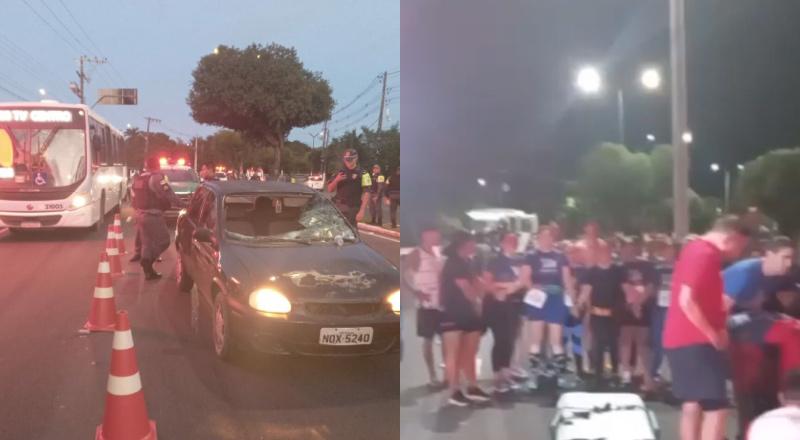Motorista bêbado atropela cinco atletas durante corrida do Dia do Trabalhador na Ponta Negra; veja vídeos