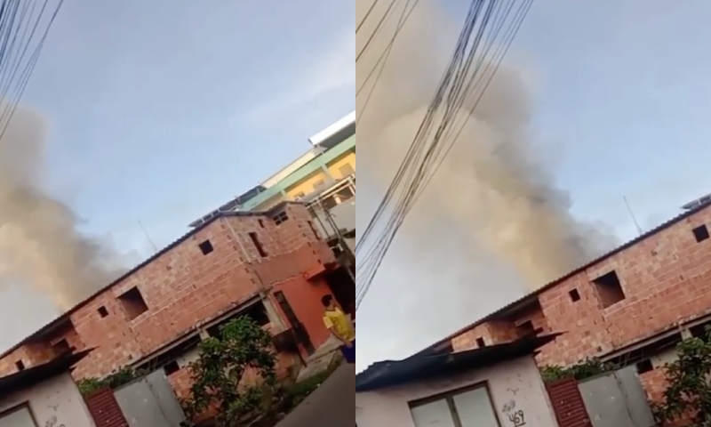 Incêndio atinge casa no bairro Alvorada e moradores ficam desesperados; veja vídeo