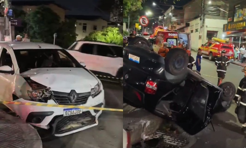 Colisão entre veículos deixa feridos e mobiliza bombeiros no bairro Eldorado, em Manaus