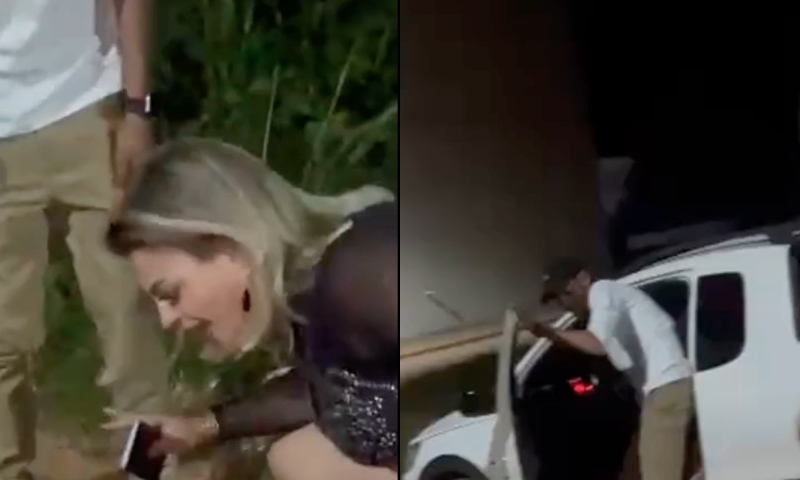 ‘Dama de vermelho’ e ‘Pirigótica’ rolam no barro após serem expulsas de boate; veja vídeo