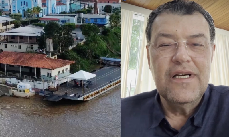 Eduardo Braga comemora instalação de porto provisório em Borba após acidente com balsa particular