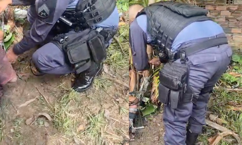‘Lalau’ sequestrado por traficantes na comunidade Fazendinha é resgatado por PM, em Manaus; veja vídeo