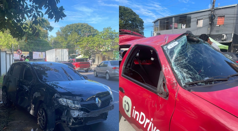 Urgente: carro capota com a família inteira dentro durante acidente em Manaus; veja vídeo