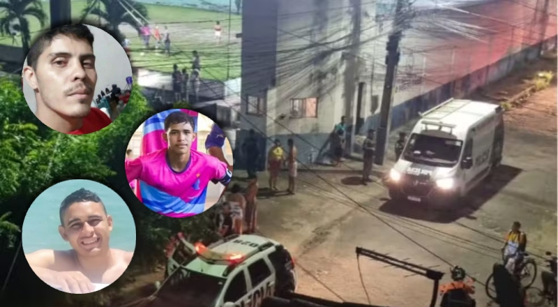 Desespero e correria: chacina do CV deixa quatro mortos em campo de futebol; veja vídeo