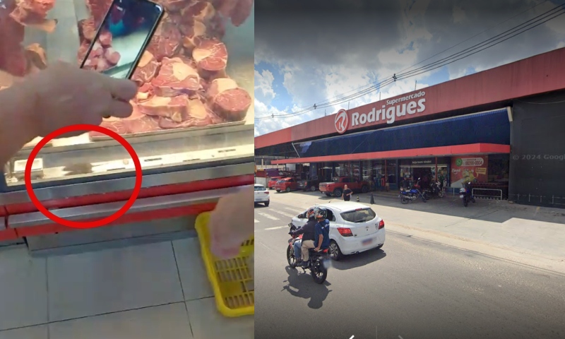 Supermercado Rodrigues admite que rato estava dentro de expositor de carnes e entra na mira da Vigilância Sanitária; veja vídeo