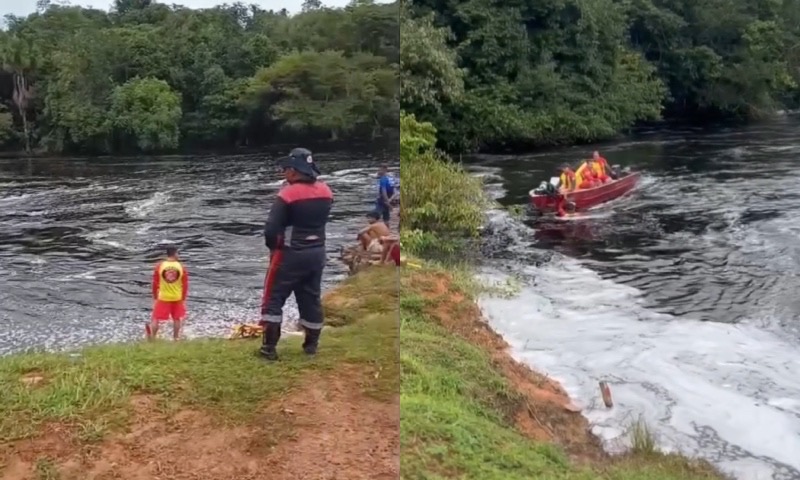 Homem morre afogado na Corredeira do Urubuí, em Presidente Figueiredo; veja vídeos