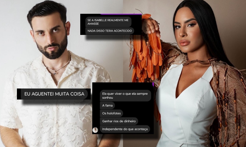 Vazam prints de Matteus Amaral detonando Isabelle Nogueira: “Eu aguentei muita coisa”; veja