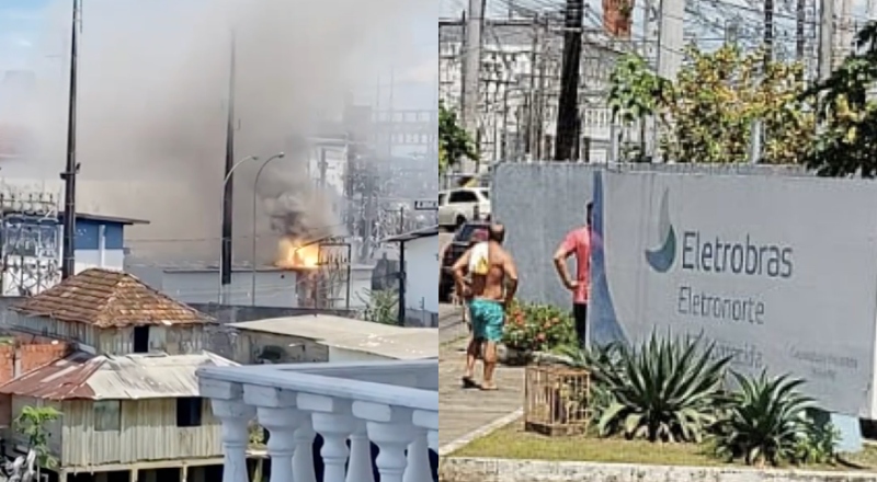Subestação pega fogo e deixa bairros de Manaus sem energia elétrica