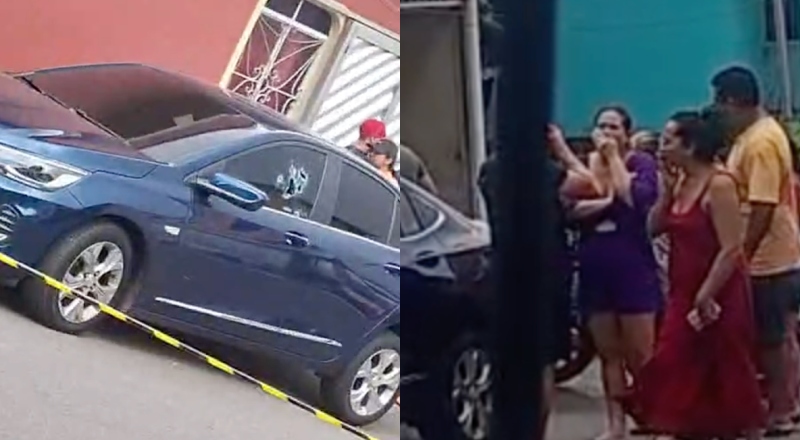 Mãe entra pânico ao ver o filho metralhado dentro de carro na Compensa: “Maldito quem fez isso!”; veja vídeo