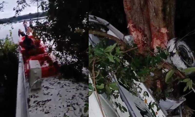 Passageiros ficam feridos após lancha bater em barranco no AM; veja vídeo