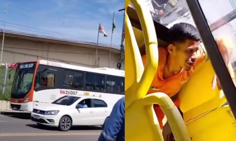 “Ai, mamãe”: ‘lalau’ se emociona ao receber carinho da população durante assalto a ônibus em Manaus; veja vídeo