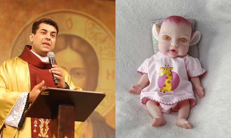 Padre se recusa a atender mulher que quer batizar baby reborn: “caso de psiquiatria”; veja