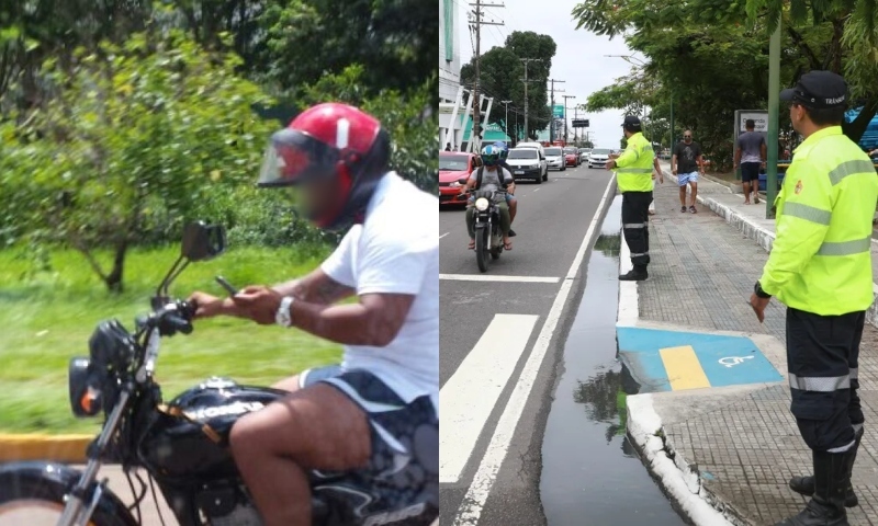 Motociclistas em Manaus começam a ser multados por pilotar usando apenas uma mão; veja
