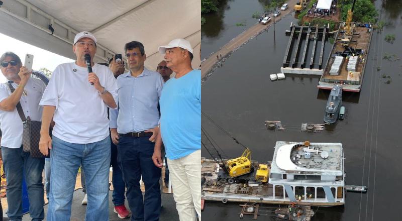 Obras na BR-319: Senador Eduardo Braga anuncia entrega de nova ponte sobre o Rio Curuçá para setembro