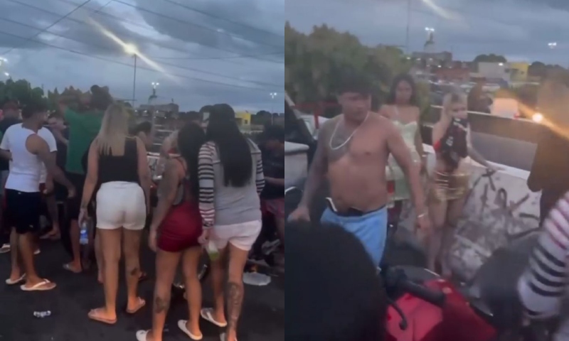 Belíssimas loirinhas disputam boy no soco em pacata adega no Morro da Liberdade; veja vídeo