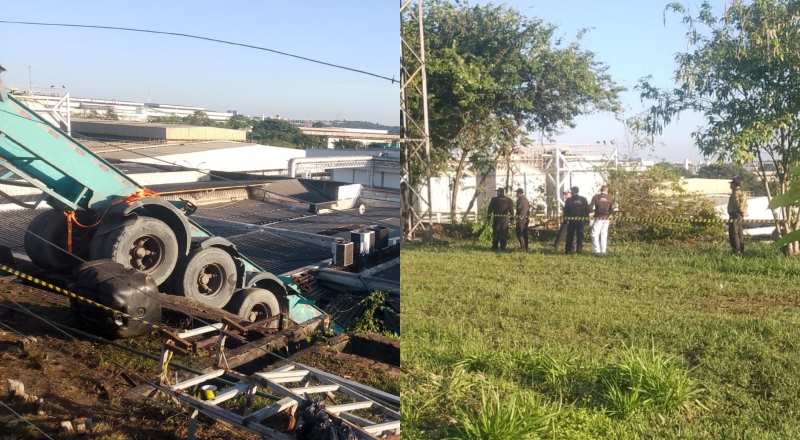 Urgente: corredor é esmagado por carreta no Distrito Industrial; veja vídeo