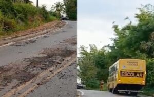 Motociclista é esmagado por ônibus escolar na estrada de Coari, no Amazonas; veja vídeo