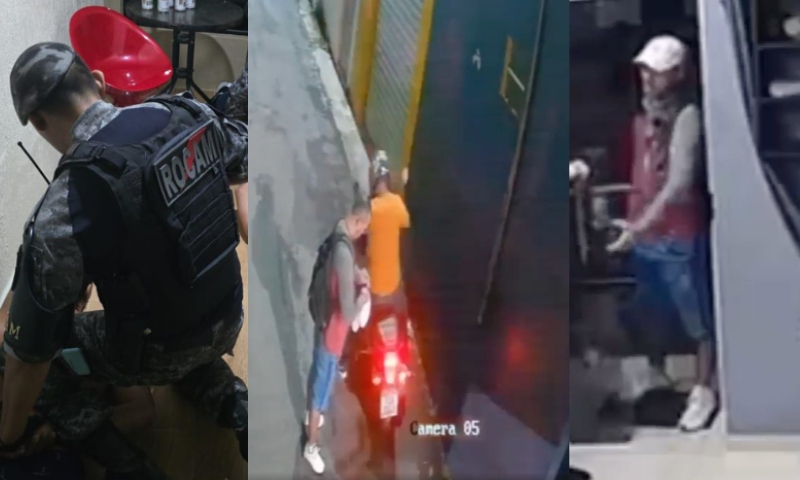 Dupla que fez arrastão em barbearia de Manaus é presa pela ROCAM em pousada; veja vídeos