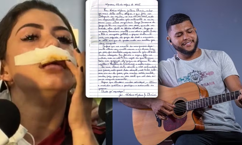 Caso Kaline: mulher agredida escreveu carta pedindo para Justiça soltar cantor Diego Damasceno; leia na íntegra