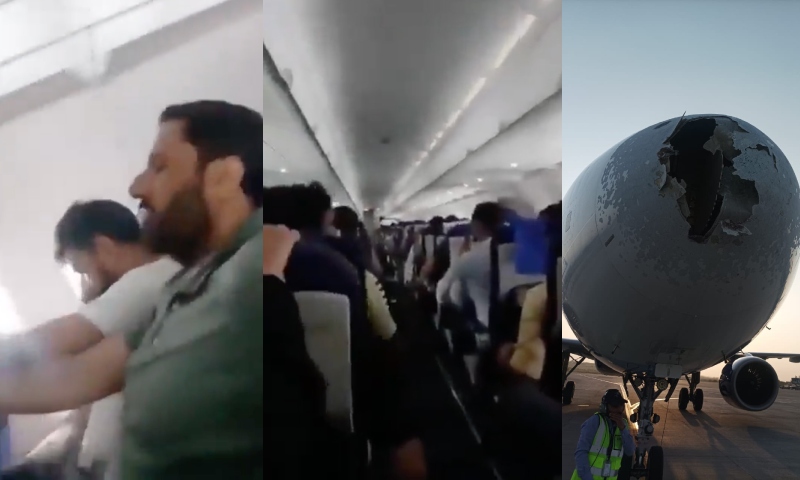 Terror no céu: passageiros desesperados oram para que avião não caia durante chuva de granizo; veja vídeo