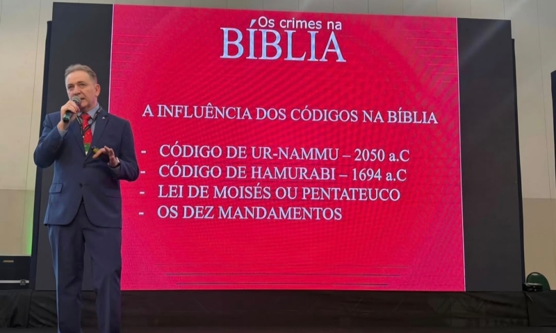 Jurista amazonense palestra sobre os “Crimes na Bíblia” na ExpoDireito 2025, em Fortaleza