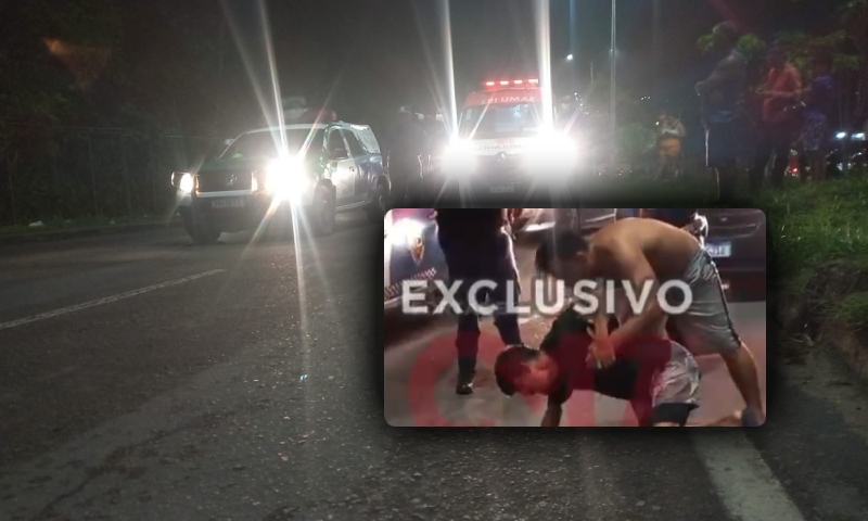 Homem desaba e chora sobre o corpo do irmão atropelado na Cidade Nova, em Manaus; veja vídeo