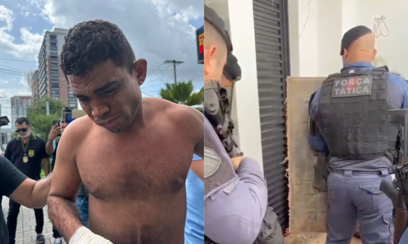 Veja momento em que homem que fez mãe, esposa e filha reféns é preso no condomínio de luxo Quinta das Marinas, em Manaus; vídeo