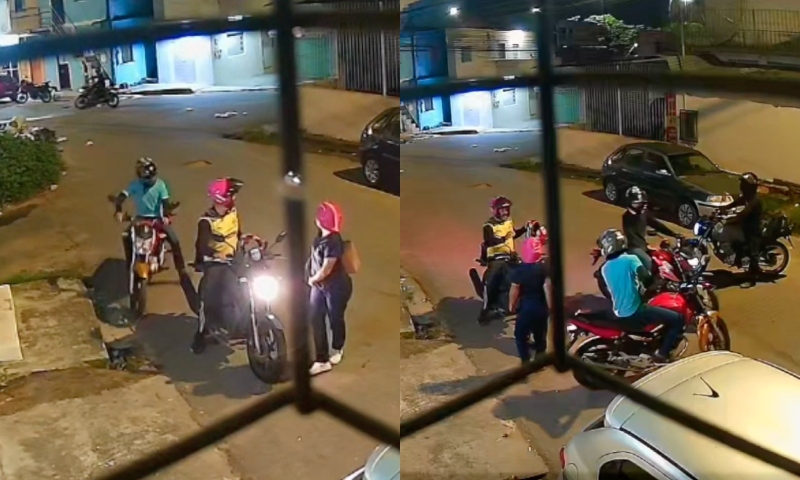 Mulher é encurralada e fica na mira de três motoqueiros durante assalto em Manaus; veja vídeo