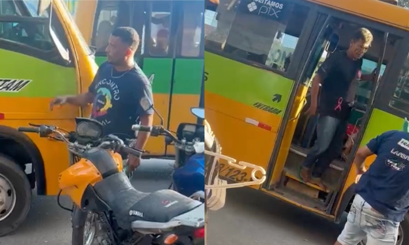 “Eu vou mandar te matar”: motoristas de ‘amarelinhos’ são filmados na porrada na zona Leste de Manaus; veja vídeo