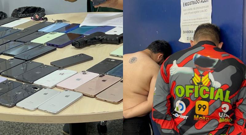 Dono de assistência técnica e ajudantes são presos com 62 celulares roubados em Manaus