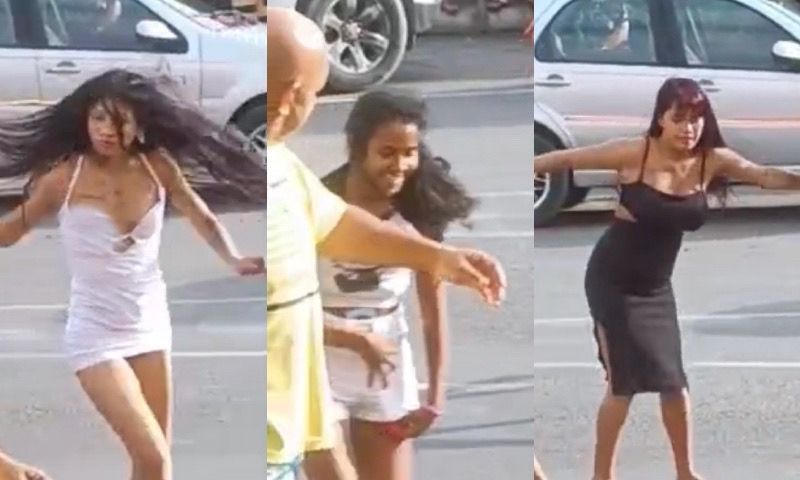 Barraco: lindas beldades protagonizam UFC na Feira do Mutirão após noitada em adega; veja vídeo