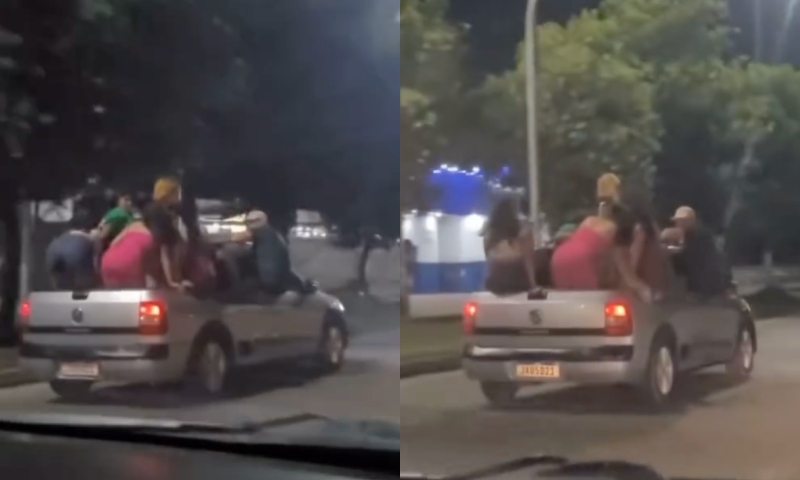 Corajosas e sensuais: boazudas ignoram perigo e dançam funk na carroceria de carro em Manaus; veja vídeo