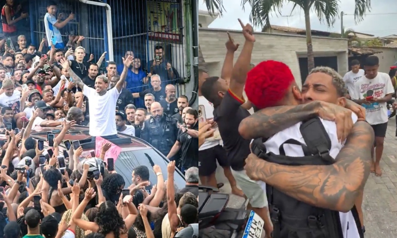 MC Poze do Rodo encontra Oruam na saída da cadeia e festeja que a ‘lili cantou’; veja vídeo
