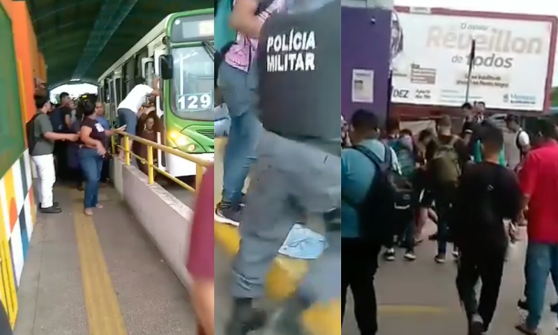 Vulgo “Mão Leve” recebe lição da população no Terminal 2, em Manaus; veja vídeo