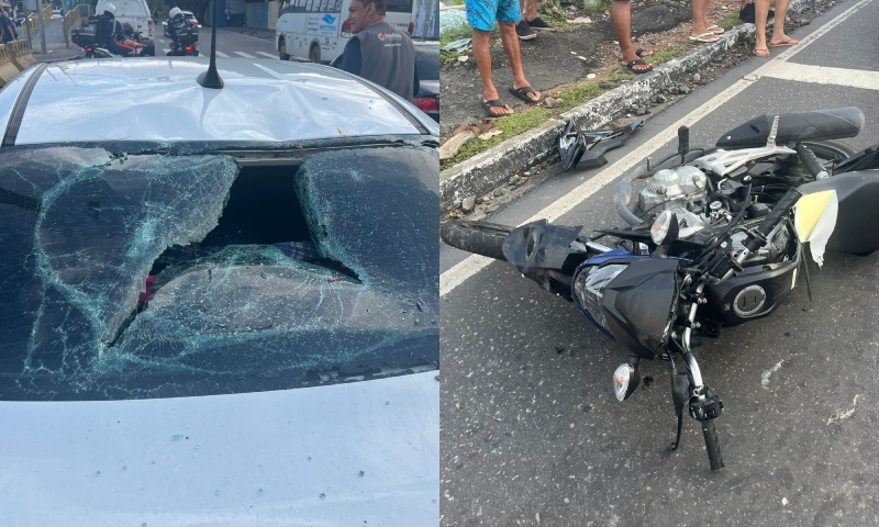 Três jovens em uma moto ficam gravemente feridos durante acidente na zona Leste de Manaus; veja vídeos