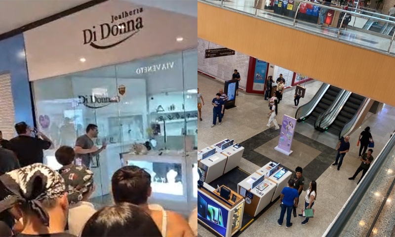 Funcionária de joalheria passou mal durante assalto no Amazonas Shopping; veja vídeo