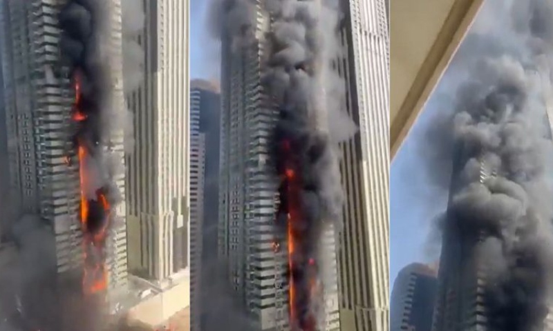 Prédio 67 andares pega fogo em Dubai e milhares de pessoas são evacuadas; veja vídeo