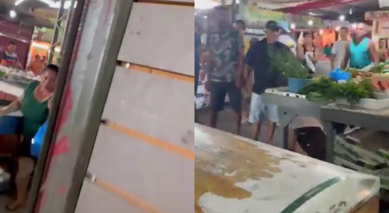 Ciúmes, sangue e gritaria: homem tenta matar o cunhado a facadas em feira do Iranduba; veja vídeo