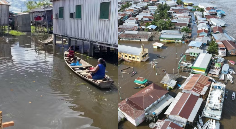 Cheia no Amazonas atinge mais de 420 mil pessoas e coloca mais da metade dos municípios em alerta