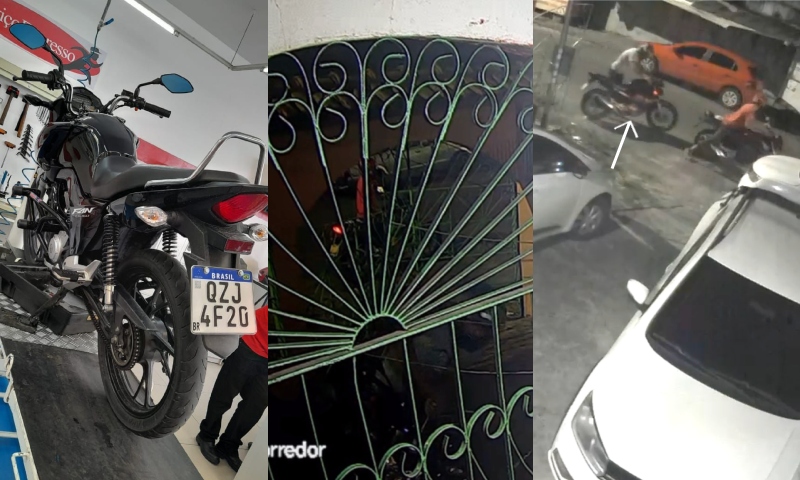 Bandido invade residência e rouba moto no bairro Colônia Oliveira Machado; veja vídeo