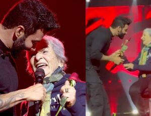 Emocionante: durante show, Gusttavo Lima homenageia senhora que perdeu o filho; veja vídeo