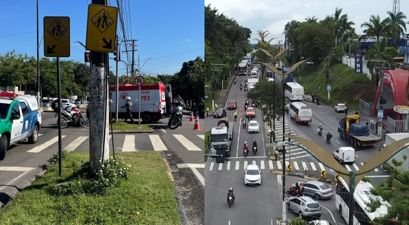 Urgente: universitária é atropelada na avenida Rodrigo Otávio
