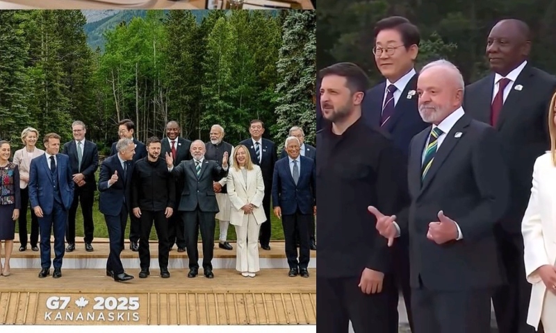 Lula comete gafe em foto oficial do G7 após fazer “hang loose” fora de hora; veja vídeo