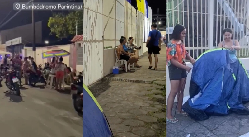 A festa já começou: torcedores do Caprichoso e Garantido acampam em fila para o 58º Festival de Parintins